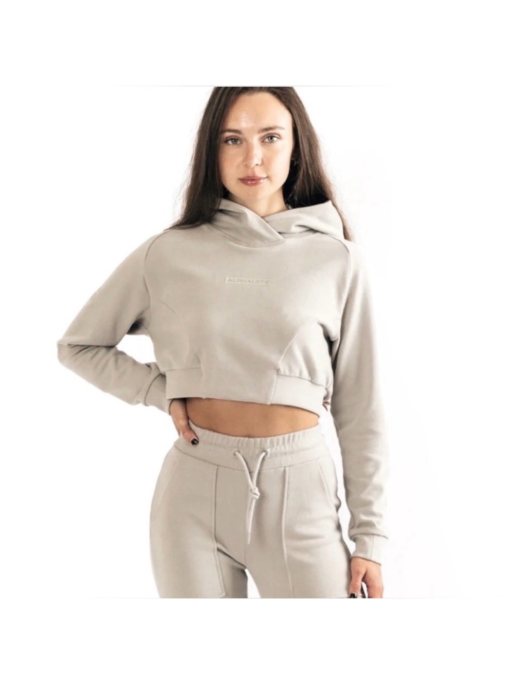 Alphalete Cropped Hoodie - Light Purple